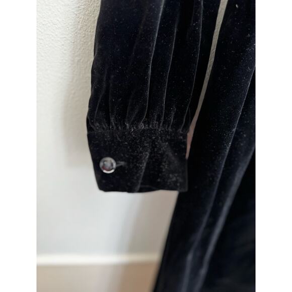 Vintage Saint Laurent Rive Gauche Velvet Long Sleeve Mini Dress - Picture 7 of 7